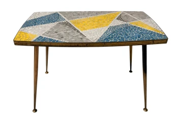 Mid-Century Modern Coffee Table with Mosaic Top by Berthold Muller, 1950s